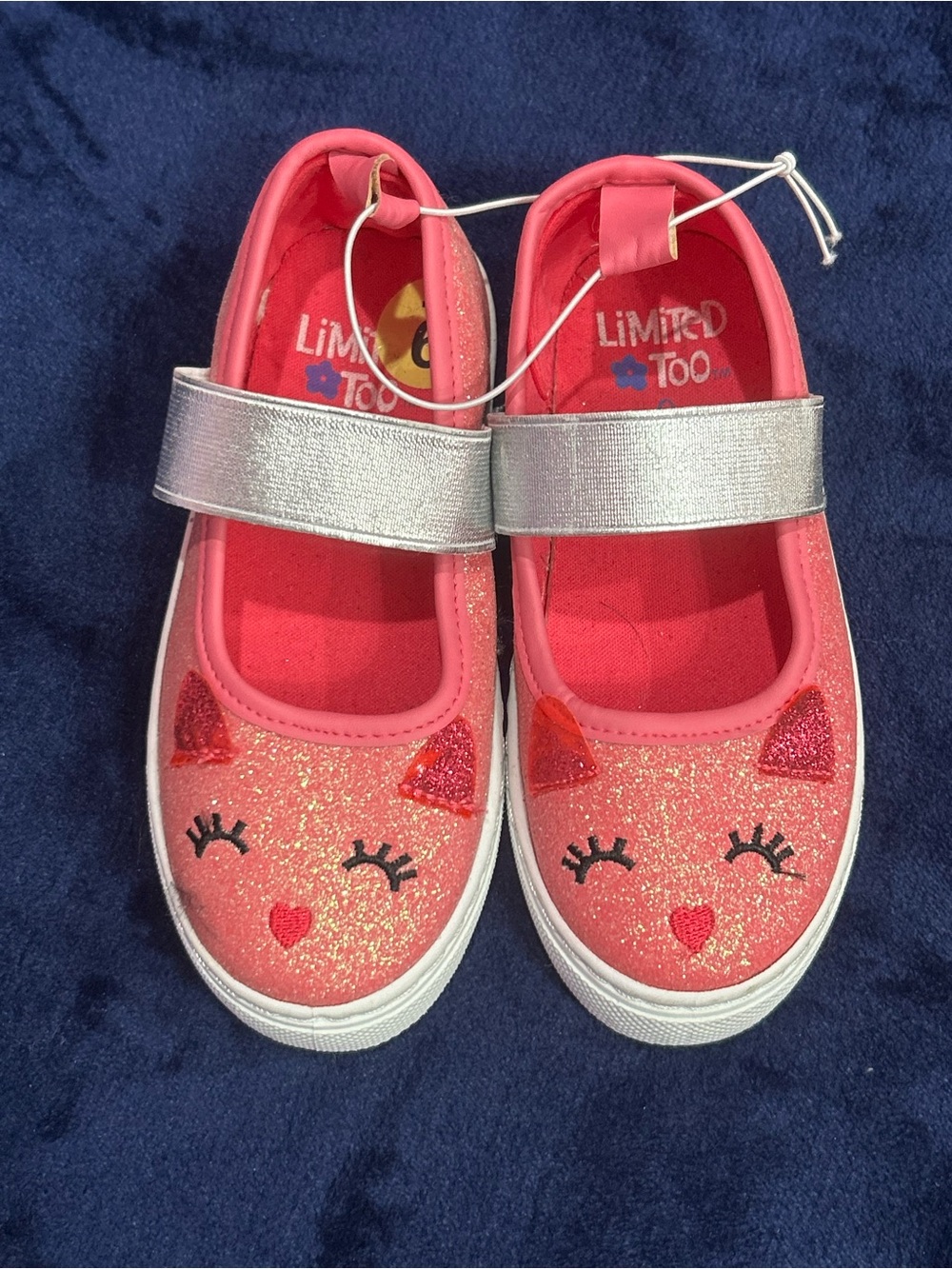 Girls Pink Cat Mary Jane Sneakers Size 9 Brand New